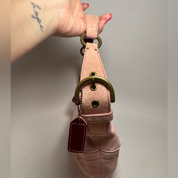 Vintage Coach Pink Suede Soho Y2K Shoulder Bag #9658 - Picture 7 of 14